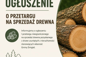 Ogłoszenie o przetargu na sprzedaż drewna